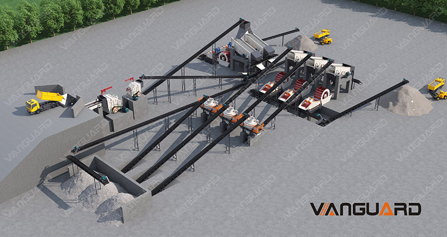 линия по производству песка, машина для производства песка из речного камня, Vanguard Machinery