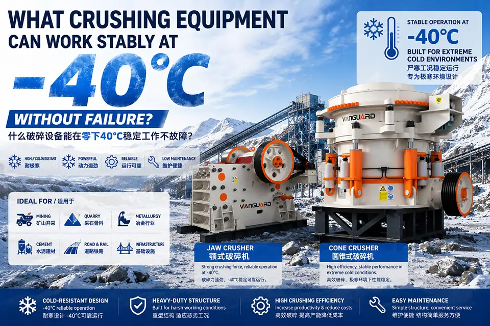 Какое дробильное оборудование работает стабильно при -40°C без поломок?